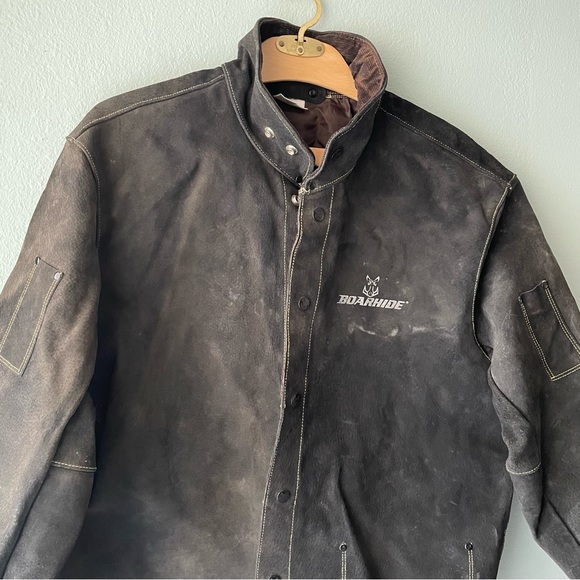 Caiman | Boarhide Black Leather Welding Jacket - Picture 4 of 13